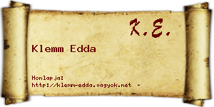 Klemm Edda névjegykártya